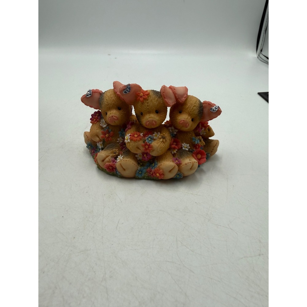 Enesco This Little Piggy Figurine Hog-Wild Flowers 1998 Mary Rhyner-Nadig 469084